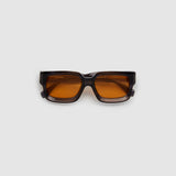 Brutal 3.0  Sunglasses by Tribu Eyewear — Smoke Crystal square acetate frame, desert orange lens, flat view light grey background.