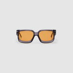 Brutal 3.0  Sunglasses by Tribu Eyewear — Smoke Crystal square acetate frame, desert orange lens, front view light grey background.