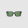 Brutal 3.0 Green Polarised Sunglasses by Tribu Eyewear — Smoke Crystal square acetate frame, front view light grey background.