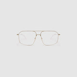 Fonda Brushed Silver Optical by Tribu Eyewear —  Fine wire metal frame, studio lighting. 