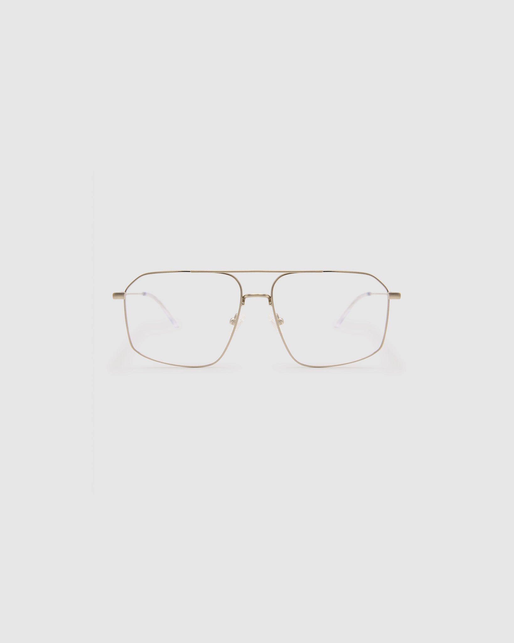 Fonda Brushed Silver Optical by Tribu Eyewear —  Fine wire metal frame, studio lighting. 