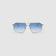 Fonda Silver Sunglasses by Tribu Eyewear  — Fine wire metal aviator frame, blue sky lens, front view on white background.