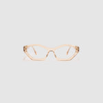 Franky Optical  by Tribu Eyewear — Champagne Crystal Cat-eye optical frame, front view studio lighting. 
