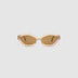 Franky Polarised Sunglasses by Tribu Eyewear — Champagne Crystal Cat-eye brown lens, front view
