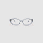 Franky Optical  by Tribu Eyewear — Smoke Cat-eye optical frame, front view studio lighting. 