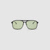 Oscar Sunglasses by Tribu Eyewear — Black Aluminium Aviator frame, Sage lens front view. 