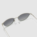 TRIBU Nardi baby blue and silver cat-eye sunglasses – detailed view
