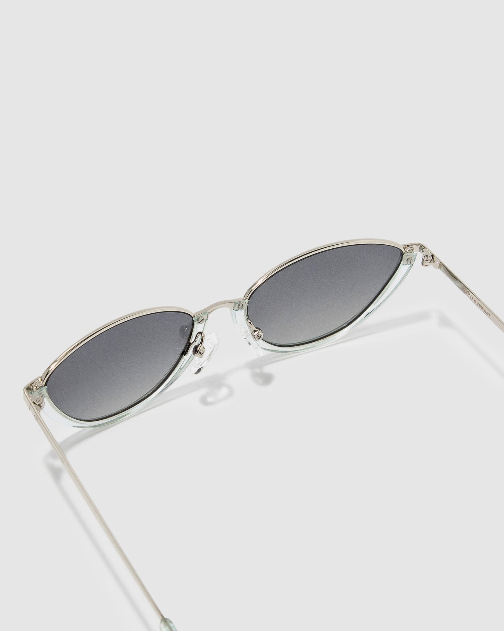 TRIBU Nardi baby blue and silver cat-eye sunglasses – detailed view