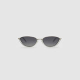 TRIBU Nardi baby blue and silver cat-eye sunglasses – front view

