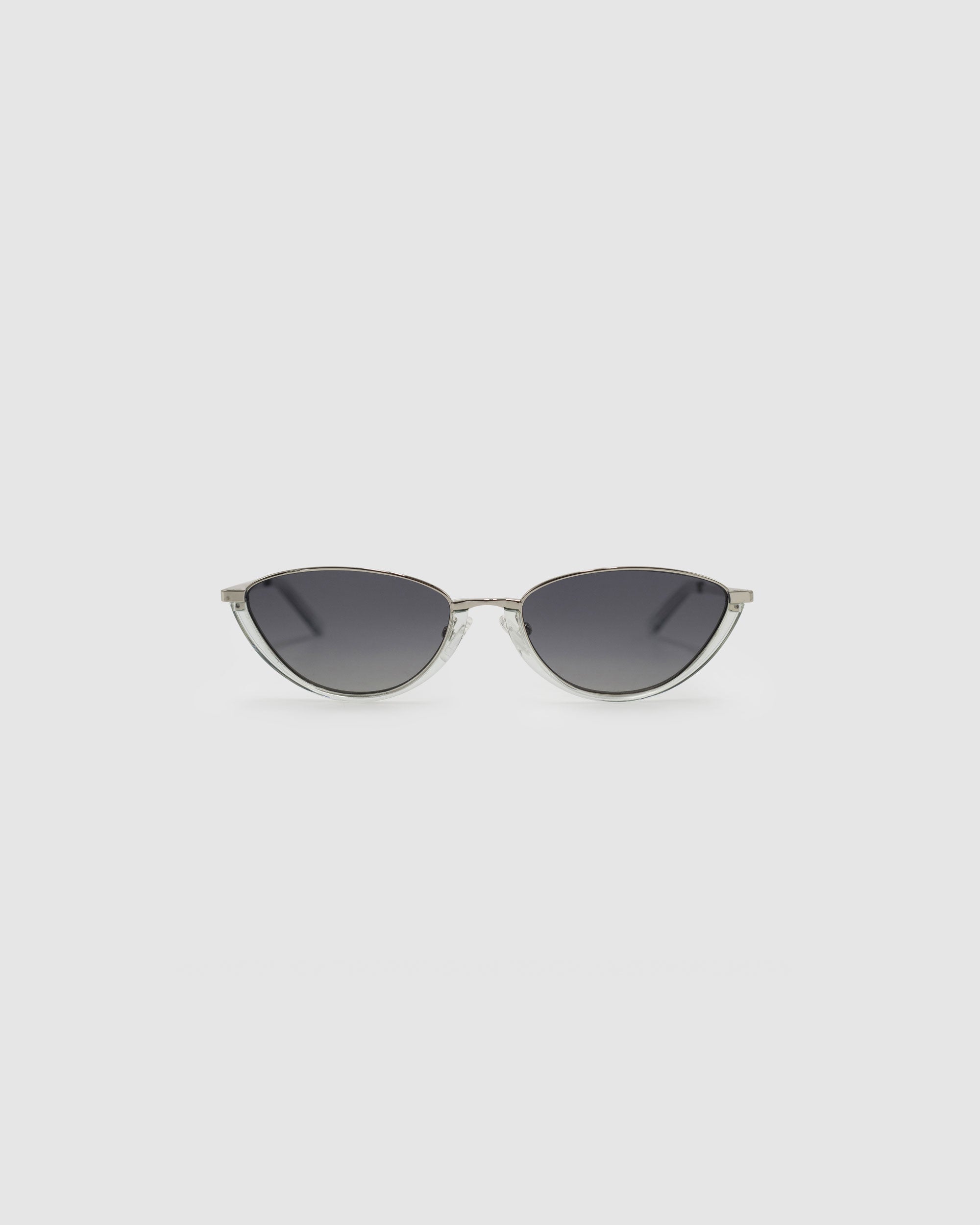 TRIBU Nardi baby blue and silver cat-eye sunglasses – front view
