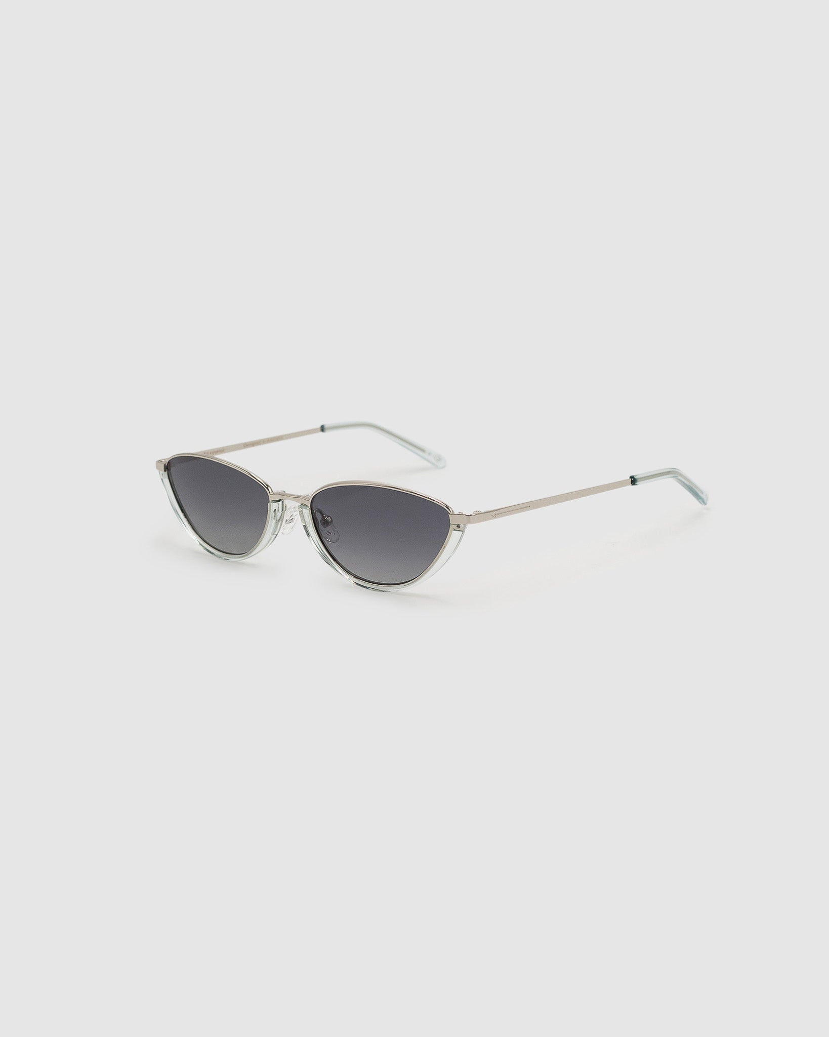 TRIBU Nardi baby blue and silver cat-eye sunglasses – side view