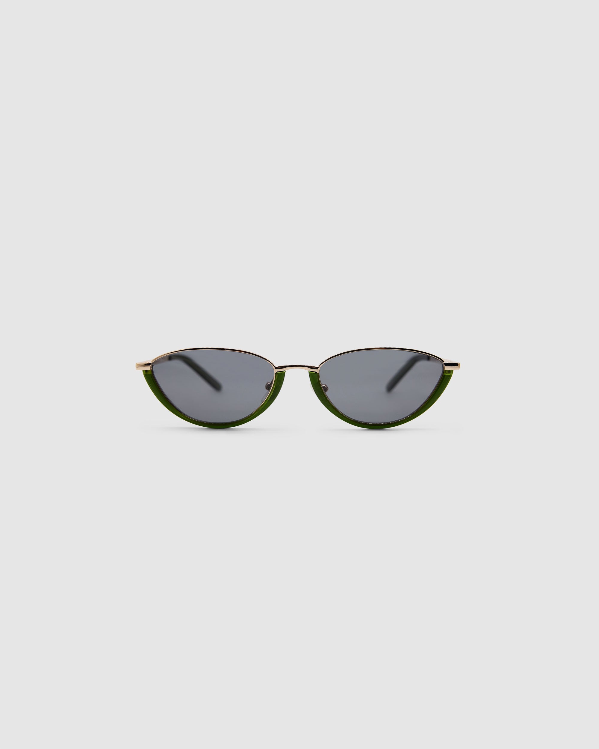 TRIBU Nardi Green and rose gold cat-eye sunglasses – front view