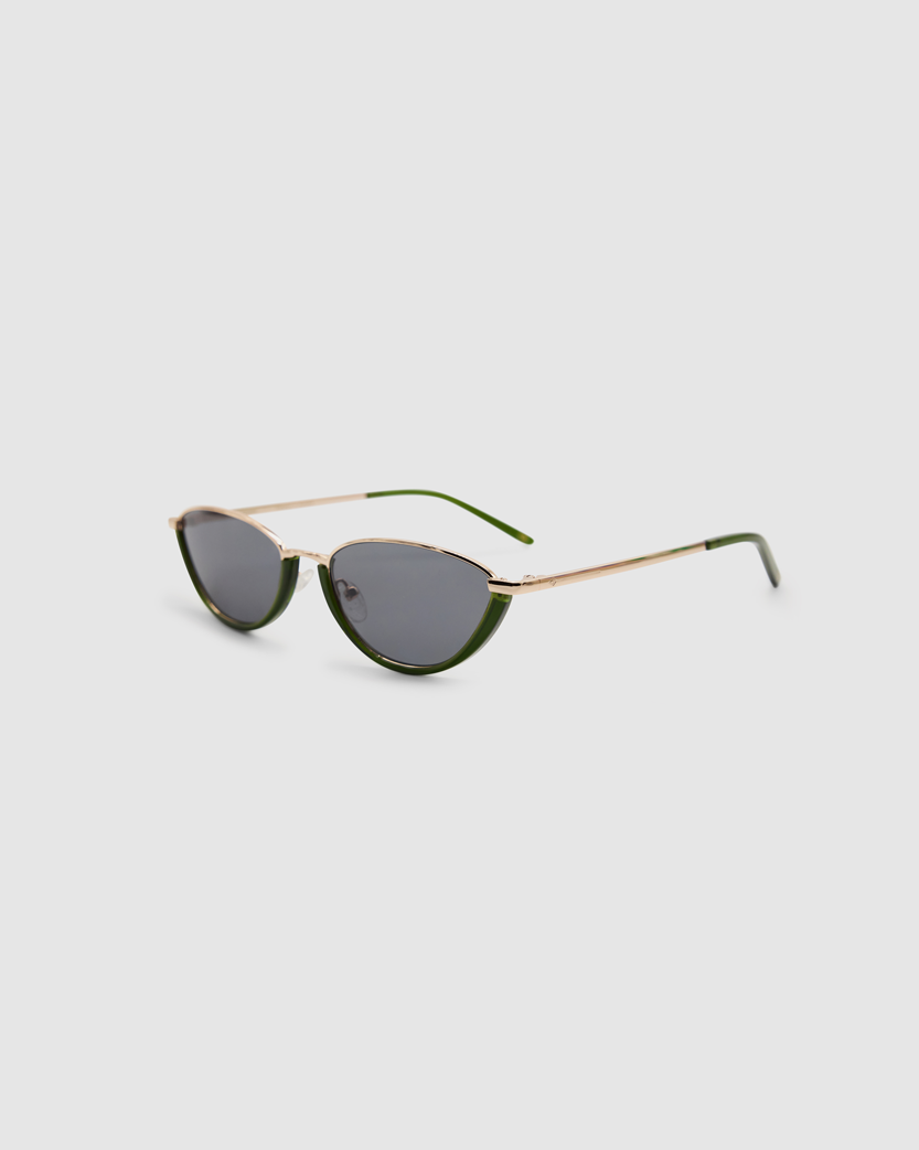 TRIBU Nardi Green and rose gold cat-eye sunglasses – side view
